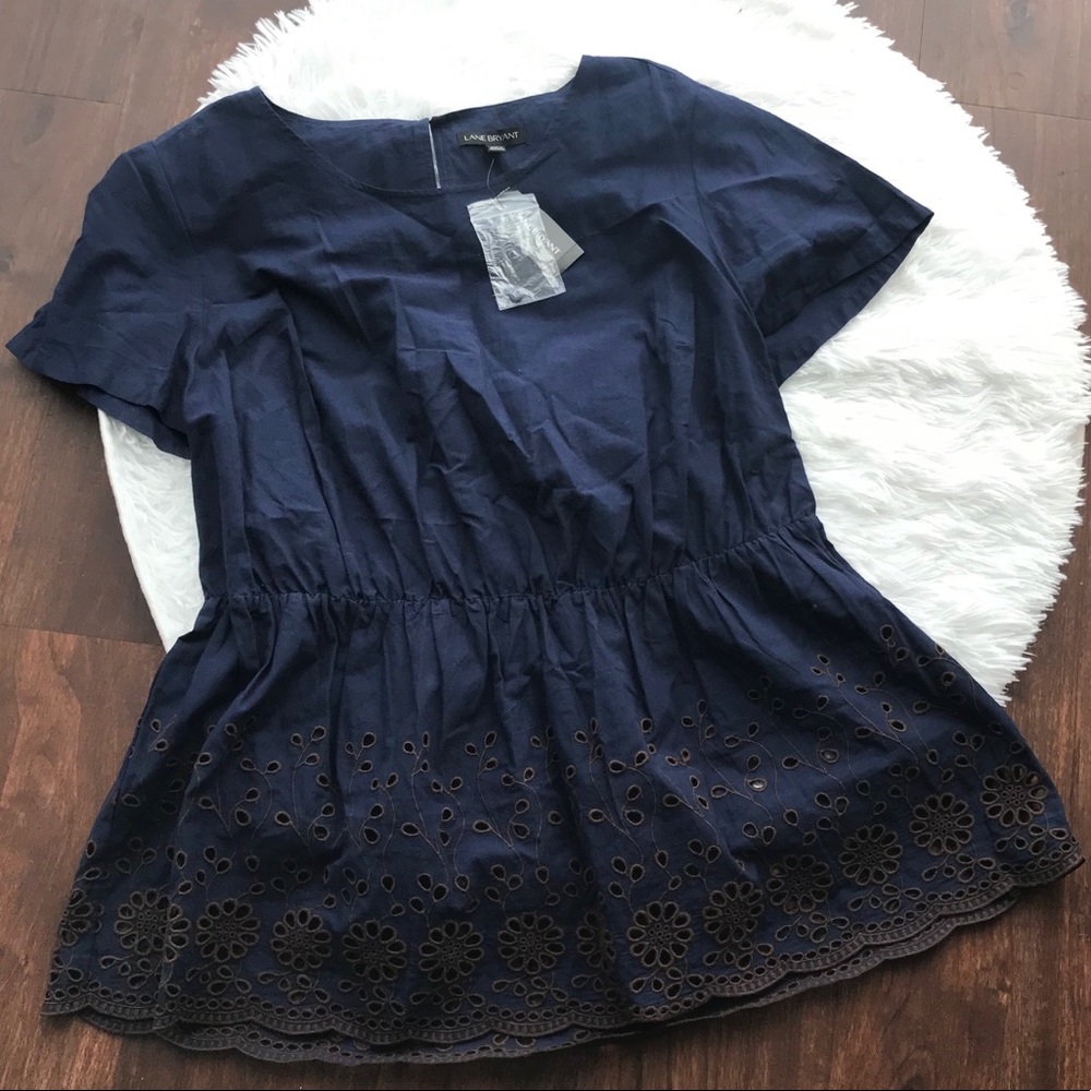 Lane Bryant Navy Peplum Top
